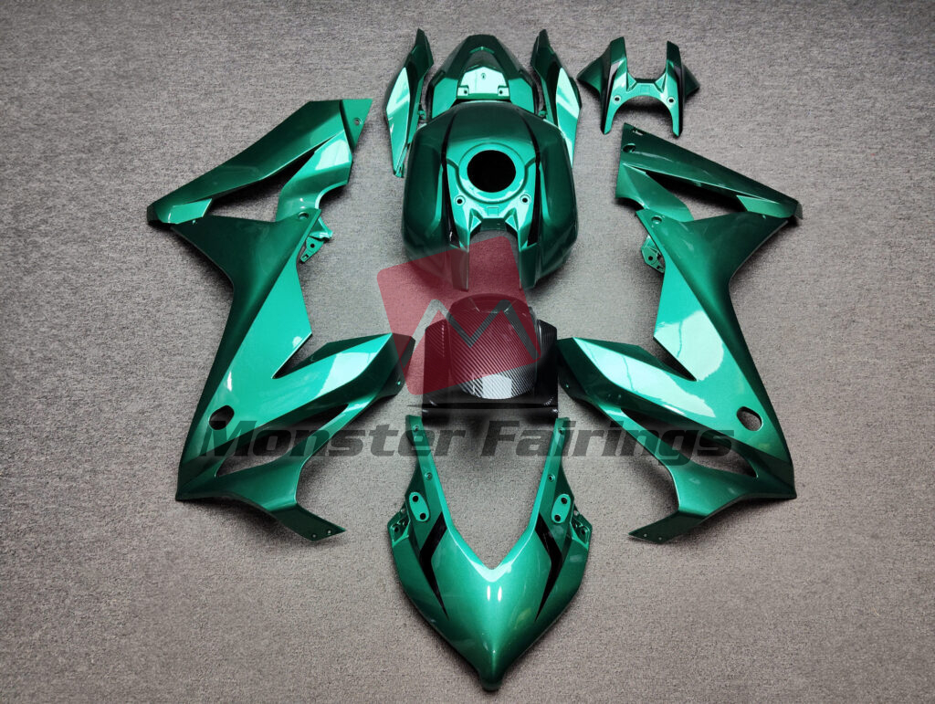 Honda CBR650R 2021 - 2023 Gloss Metallic Emerald Carbon Fiber Style ABS fairings - custom motorcycle bodywork kit by Monster Fairings
