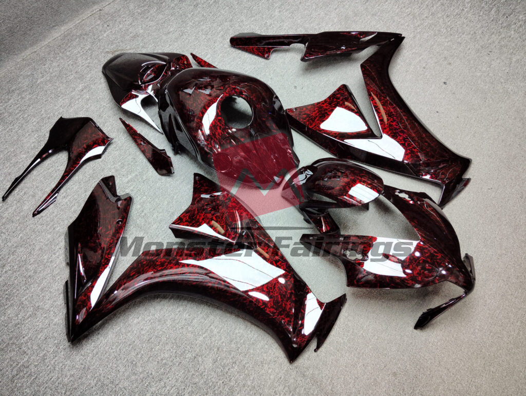 Honda CBR1000RR custom ABS fairings 2012 - 2016 in Gloss Red Forged Carbon Fiber Style - durable replacement kit, Monster Fairings