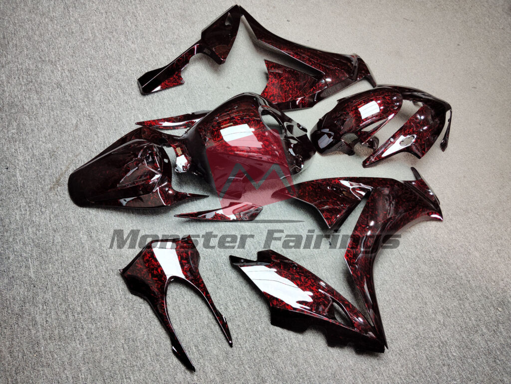 2012 - 2016 Honda CBR1000RR Gloss Red Forged Carbon Fiber Style fairing set - ABS injection, custom painted by Monster Fairings