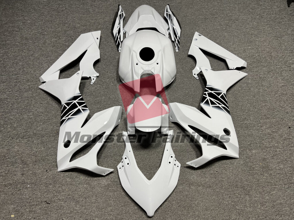 Honda CBR650R 2021 - 2023 Gloss White & Black Pattern ABS fairings - custom motorcycle bodywork kit by Monster Fairings