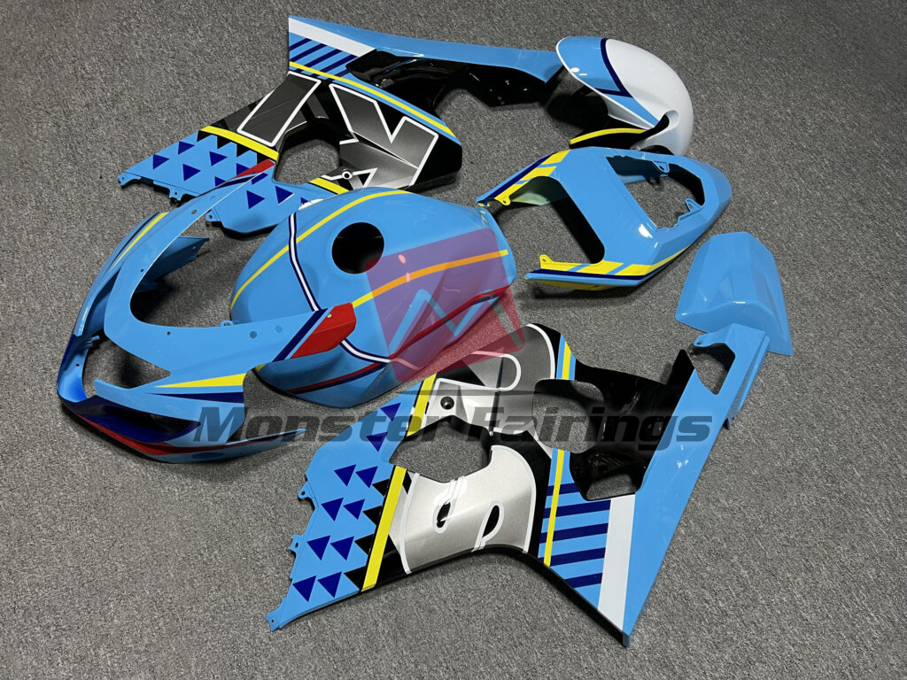 Gloss Light Blue Custom ABS fairings for Suzuki GSXR 600 - 750 2004 - 2005 - premium OEM fit kit by Monster Fairings