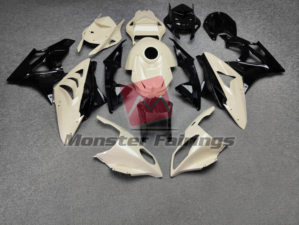 BMW S1000RR 2009 - 2014 Gloss Desert Tan & Black ABS fairings - custom motorcycle bodywork kit by Monster Fairings