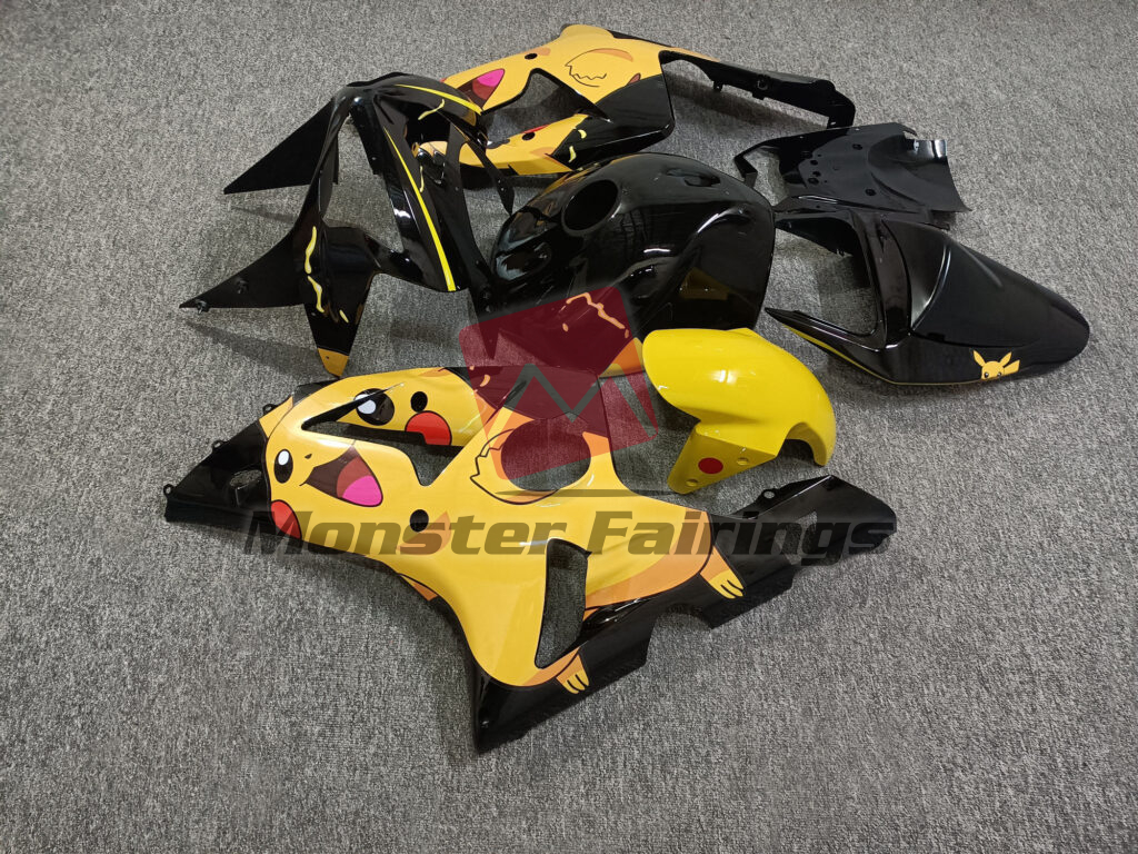Gloss Black & Yellow Anime ABS fairings for Kawasaki ZX6R 2003 - 2004 - premium OEM fit kit by Monster Fairings
