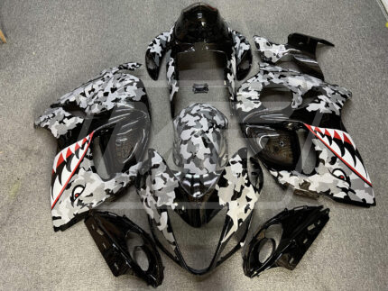 Suzuki GSXR 1300 2008-2020 Gloss Black & Gray Shark ABS Fairings | Monster Fairings