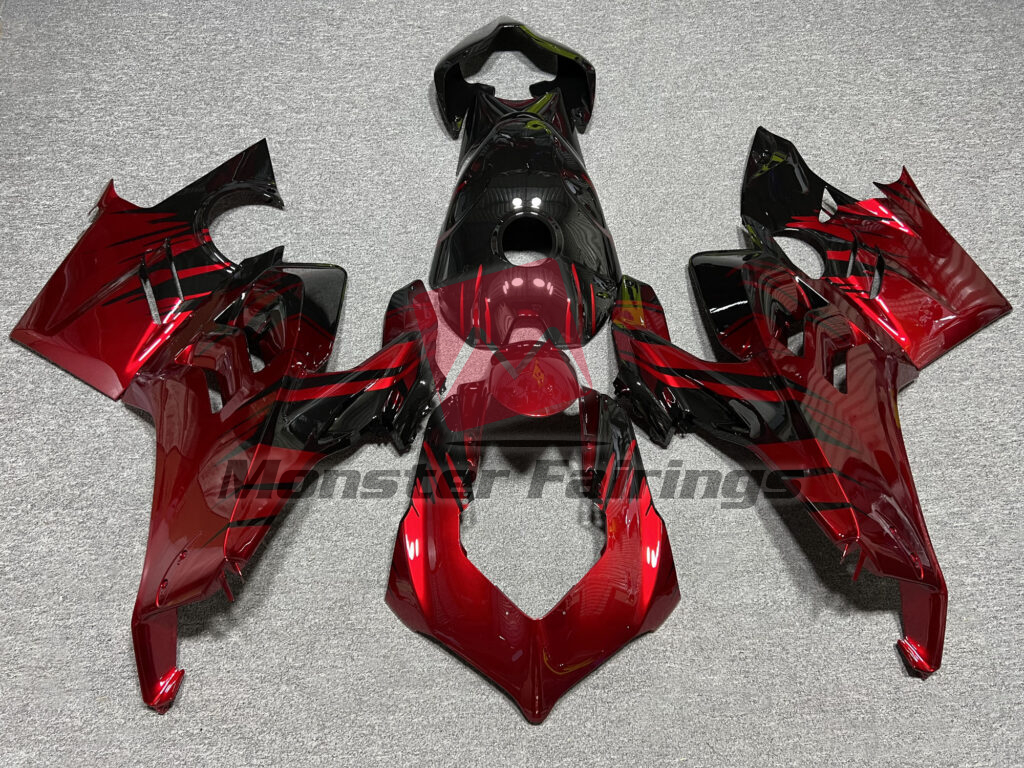 Ducati Panigale V4/V4S 2022 - 2024 Gloss Black & Red Splash ABS fairings - custom motorcycle bodywork kit by Monster Fairings