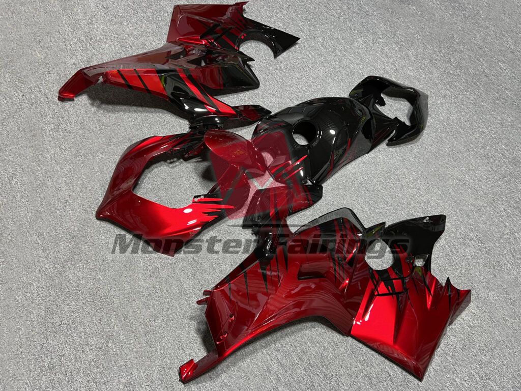 Gloss Black & Red Splash ABS fairings for Ducati Panigale V4/V4S 2022 - 2024 - premium OEM fit kit by Monster Fairings