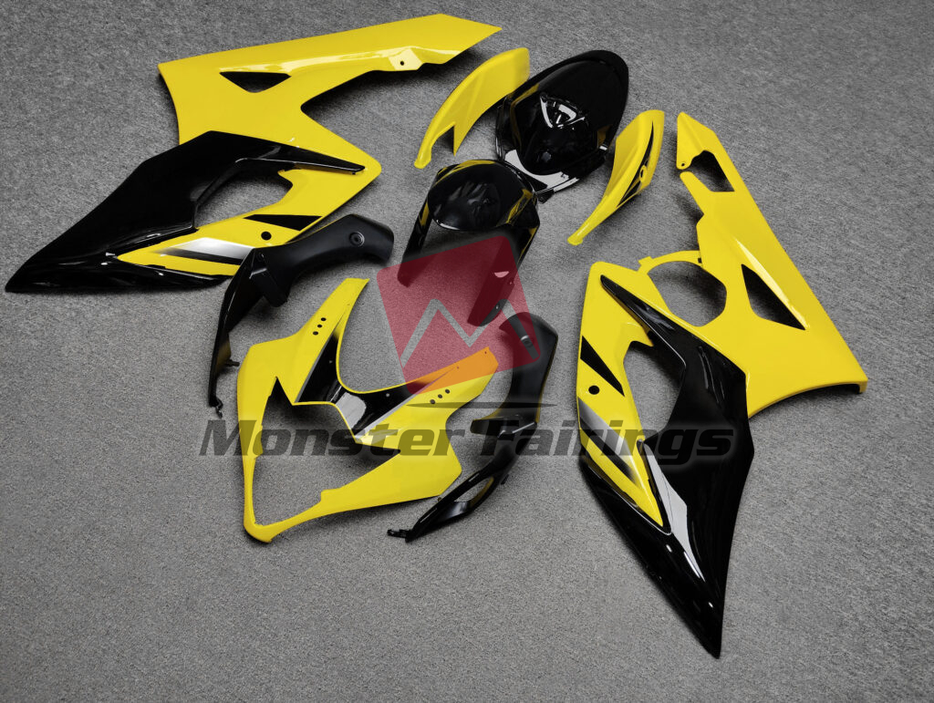 Gloss Yellow Black & Silver ABS fairings for Suzuki GSXR 1000 2005 - 2006 - premium OEM fit kit by Monster Fairings