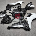 2017 - 2025 Honda CBR1000RR Gloss Black & White Forged Carbon Fiber Style fairing set - ABS injection, custom painted by Monster Fairings