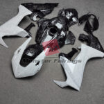 Gloss Black & White Forged Carbon Fiber Style ABS fairings for Honda CBR1000RR 2017 - 2025 - premium OEM fit kit by Monster Fairings
