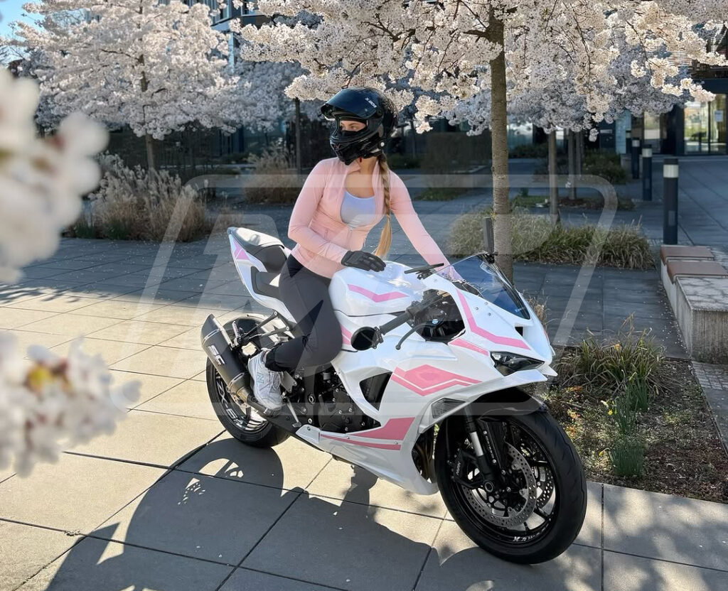 Gloss White Baby Pink ABS fairings for Kawasaki ZX6R 2024 - 2025 - premium OEM fit kit by Monster Fairings