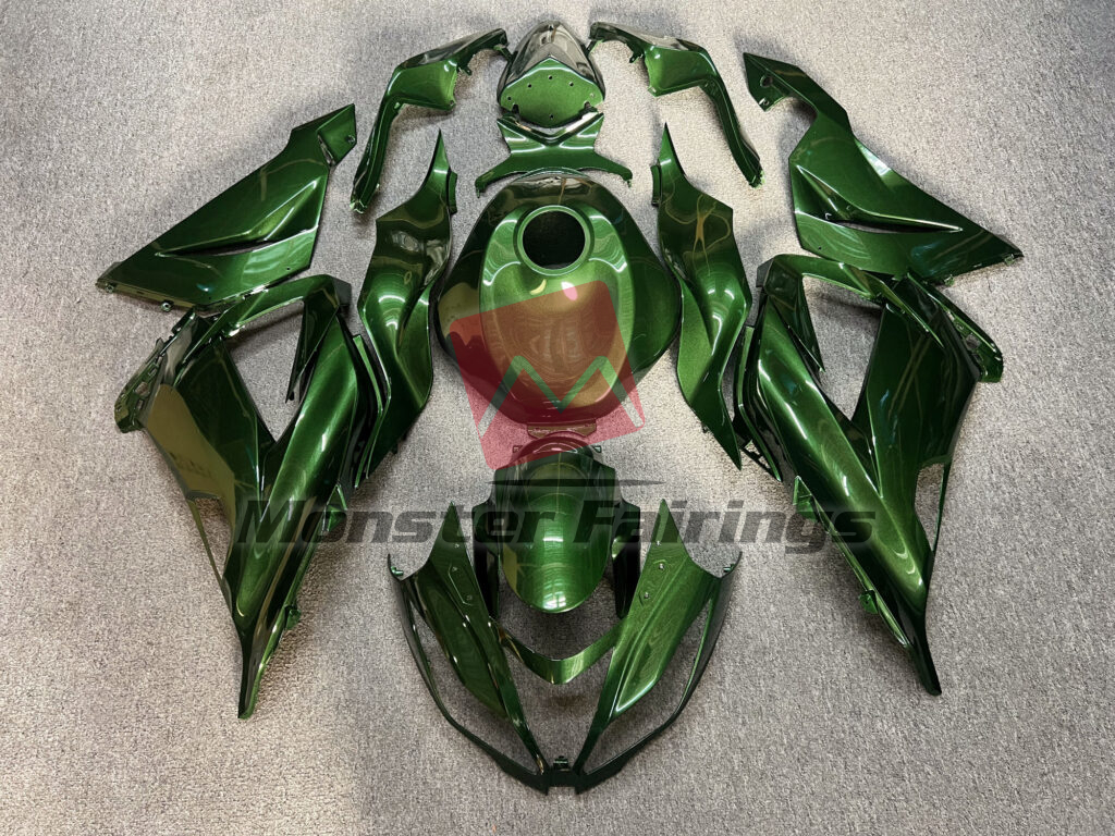 Kawasaki ZX6R 2013 - 2018 Gloss Metallic Green ABS fairings - custom motorcycle bodywork kit by Monster Fairings