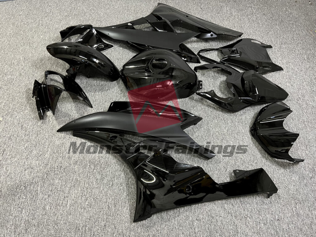 Yamaha R6 custom ABS fairings 2006 - 2007 in Gloss & Matte Black - durable replacement kit, Monster Fairings