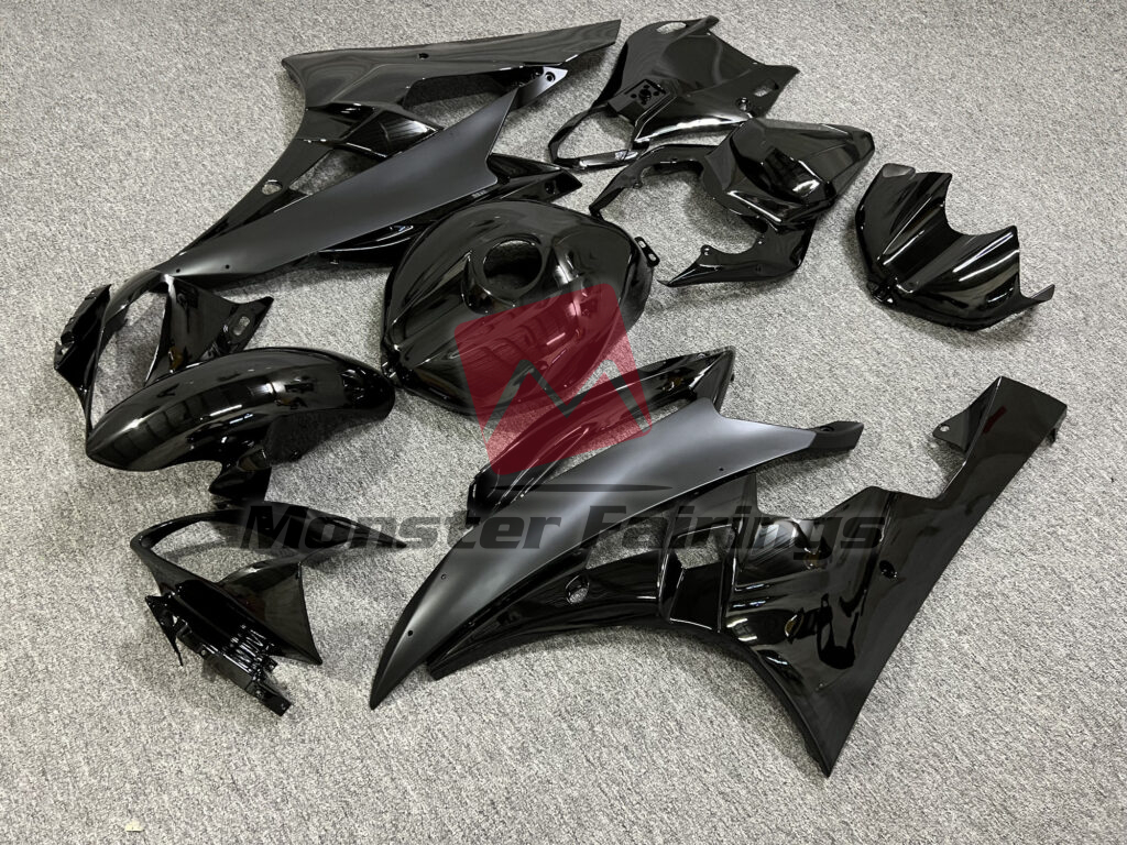 Gloss & Matte Black ABS fairings for Yamaha R6 2006 - 2007 - premium OEM fit kit by Monster Fairings