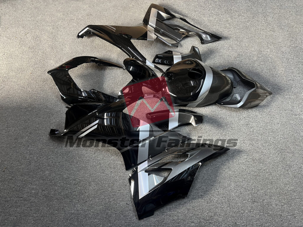 Ducati Panigale V4/V4S custom ABS fairings 2022 - 2024 in Gloss Black & Gray - durable replacement kit, Monster Fairings