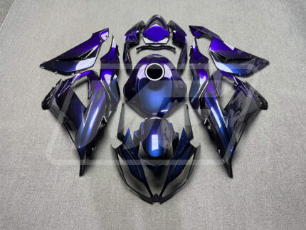Kawasaki ZX6R 2013-2018 Gloss Blue & Purple Iridescent Black ABS Fairings | Monster Fairings