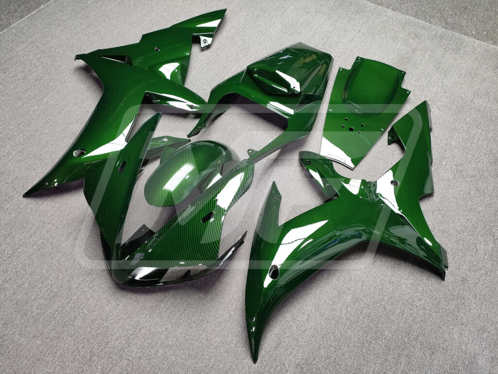 Gloss Green Carbon Fiber Style ABS fairings for Yamaha R1 2002 - 2003 - premium OEM fit kit by Monster Fairings