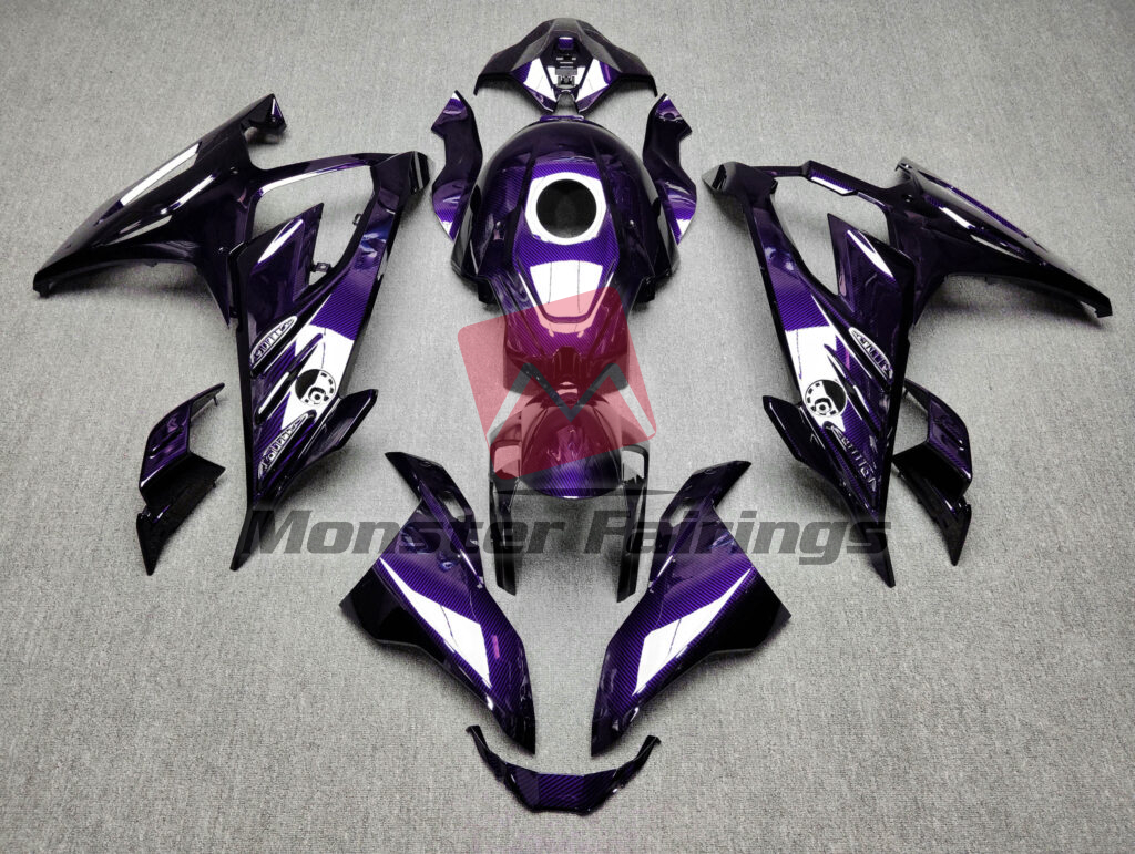 BMW S1000RR 2023 - 2024 Gloss Purple Carbon Fiber Style ABS fairings - custom motorcycle bodywork kit by Monster Fairings