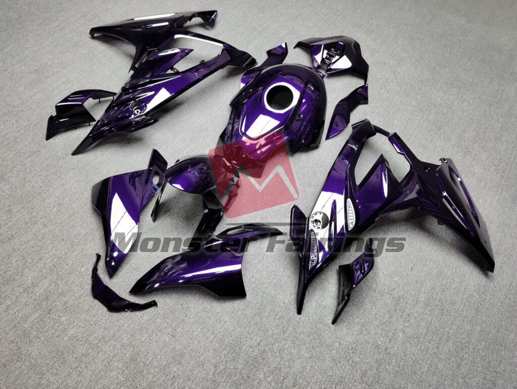Gloss Purple Carbon Fiber Style ABS fairings for BMW S1000RR 2023 - 2024 - premium OEM fit kit by Monster Fairings