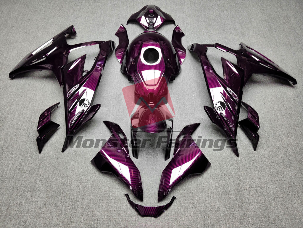 BMW S1000RR 2023 - 2024 Gloss Pink Carbon Fiber Style ABS fairings - custom motorcycle bodywork kit by Monster Fairings