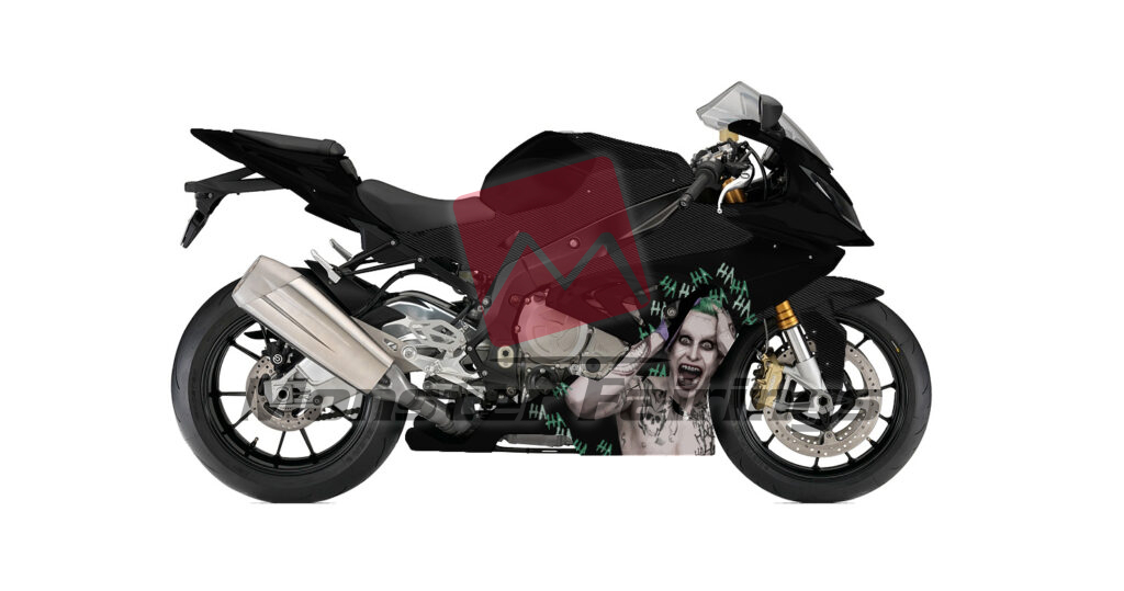 Gloss Black & Carbon Fiber Style Joker Harley ABS fairings for BMW S1000RR 2017 - 2018 - premium OEM fit kit by Monster Fairings