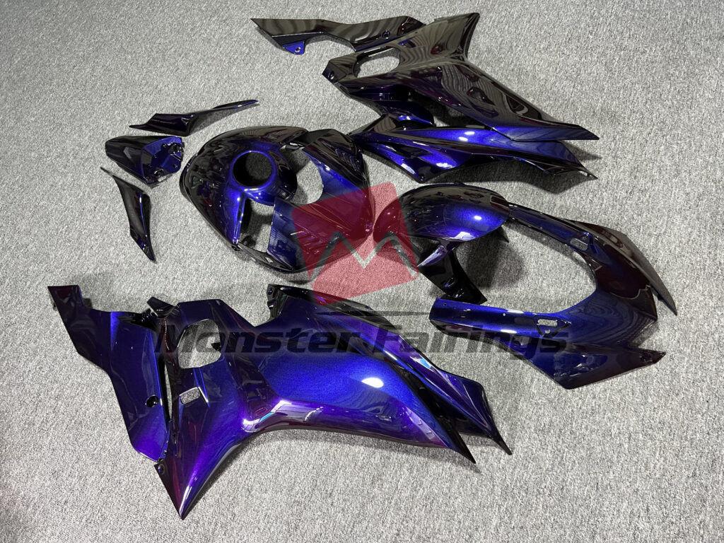 Gloss Blue & Pink Iridescent ABS fairings for Yamaha R6 2017 - 2022 - premium OEM fit kit by Monster Fairings