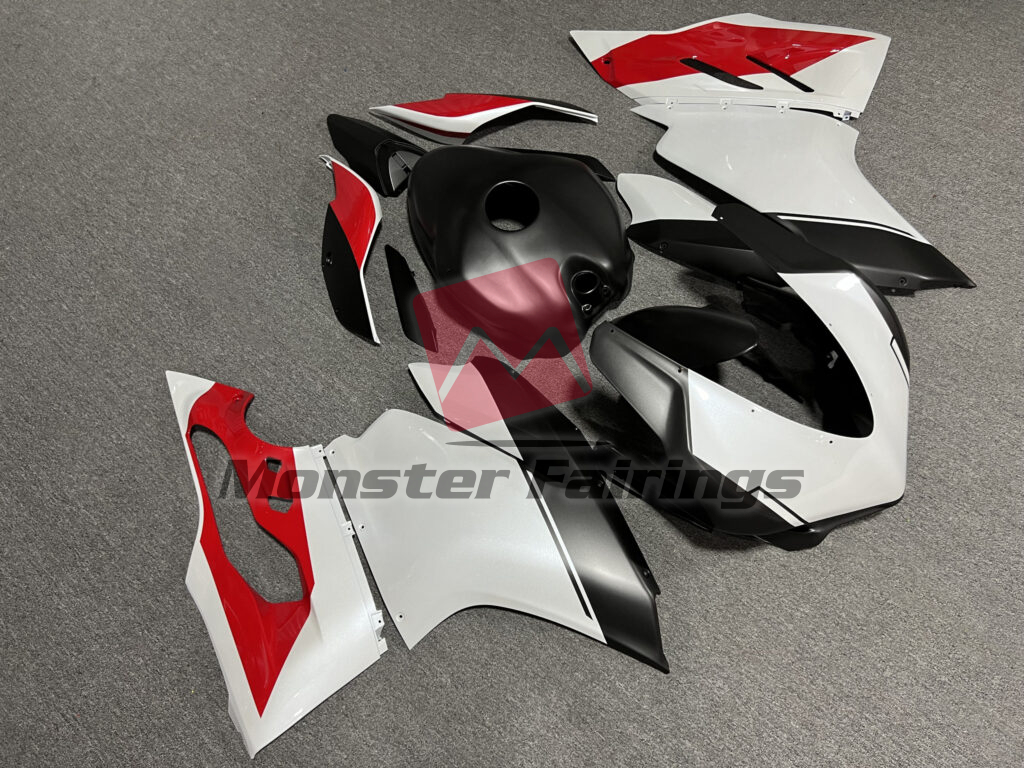 Monster Fairings ABS fairing kit for Ducati 959 - Matte Black & Gloss White Red, precise OEM fit