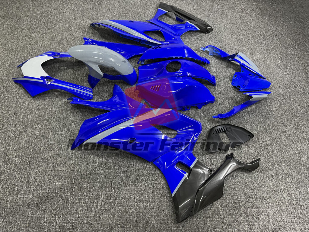 Monster Fairings ABS fairing kit for Yamaha R7 2021 - 2025 - Gloss Blue & Gray Black White, precise OEM fit