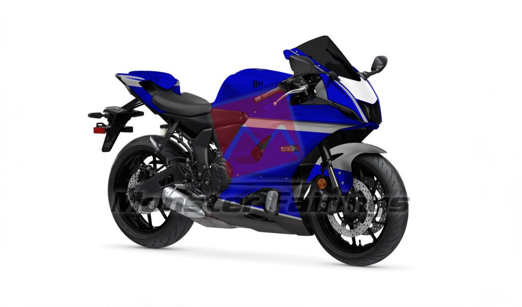 Gloss Blue & Gray Black White ABS fairings for Yamaha R7 2021 - 2025 - premium OEM fit kit by Monster Fairings