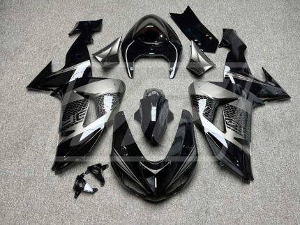 Kawasaki ZX10R 2006-2007 Gloss Black & Gray Honeycomb ABS Fairings | Monster Fairings