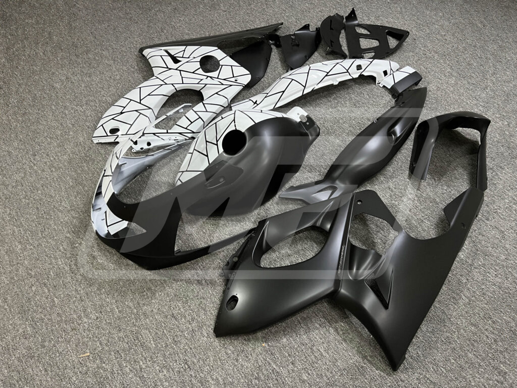 Gloss White & Matte Black Pattern Split ABS fairings for Yamaha Thundercat YZF600R 1997 - 2007 - premium OEM fit kit by Monster Fairings