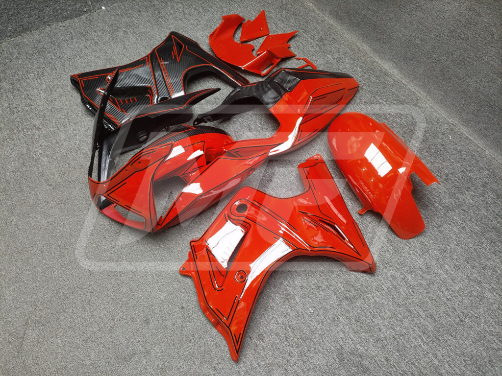 Gloss Red & Carbon Fiber Style ABS fairings for Suzuki SV650 2003 - 2011 - premium OEM fit kit by Monster Fairings