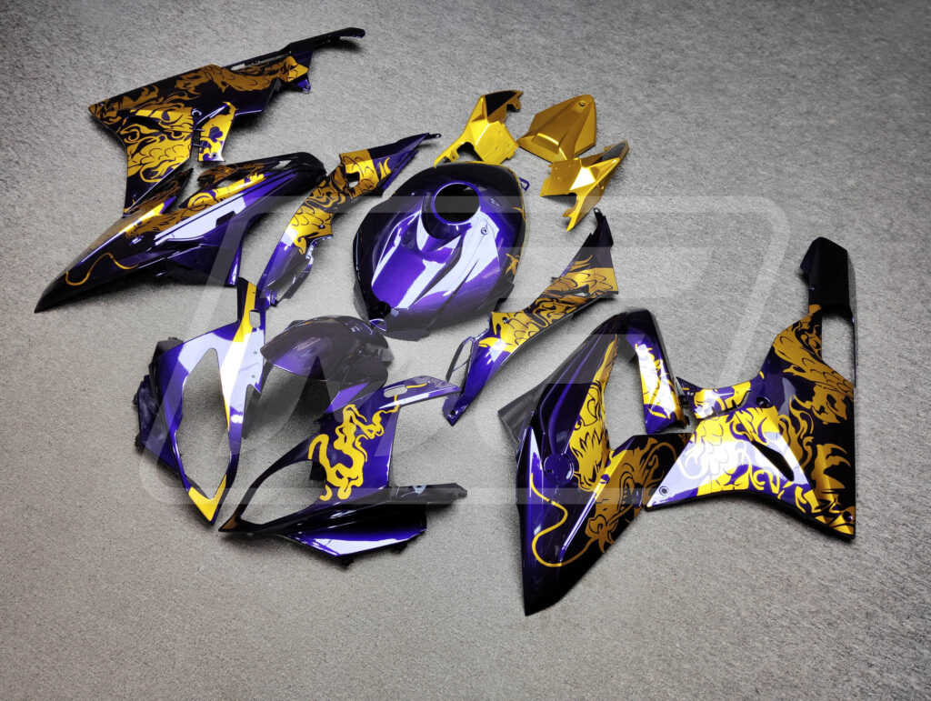 Gloss Purple Gold Dragon ABS fairings for BMW S1000RR 2015 - 2016 - premium OEM fit kit by Monster Fairings