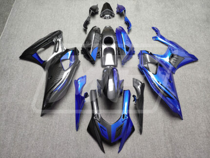 Yamaha R7 2021-2025 Gloss Carbon Fiber Style & Blue with Black Split ABS Fairings | Monster Fairings