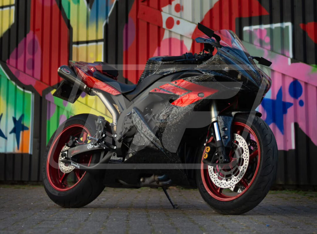 Gloss Forged Carbon Fiber Style Red ABS fairings for Yamaha R1 2004 - 2006 - premium OEM fit kit by Monster Fairings