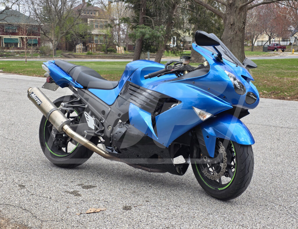 Gloss Electric Blue & Black ABS fairings for Kawasaki ZX14R 2006 - 2011 - premium OEM fit kit by Monster Fairings