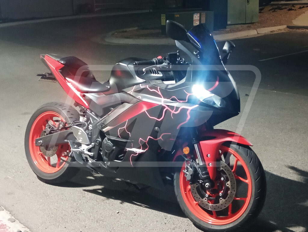 Matte Black Red Lightnings ABS fairings for Yamaha R3 2019 - 2021 - premium OEM fit kit by Monster Fairings