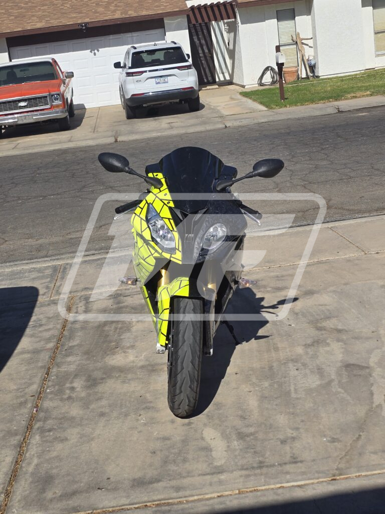 2015 - 2016 BMW S1000RR Gloss High Vis Yellow & Forged Carbon Fiber Pattern Split fairing set - ABS injection, custom painted by Monster Fairings