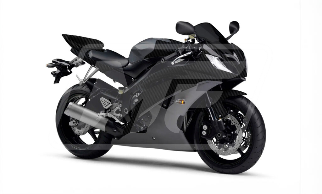 Matte Carbon Fiber Style Dark Gray ABS fairings for Yamaha R6 2008 - 2016 - premium OEM fit kit by Monster Fairings