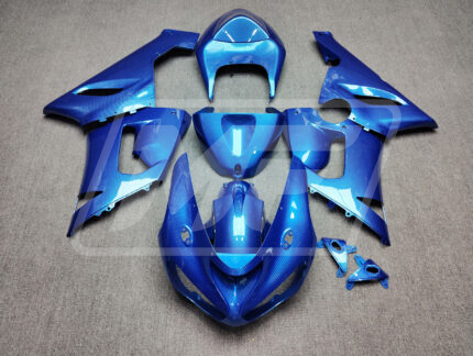 Kawasaki ZX6R 2005-2006 Gloss Blue Carbon Fiber Style ABS Fairings | Monster Fairings