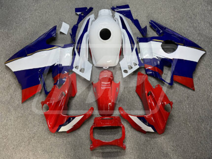 Honda CBR600 F2 1991-1994 Gloss Red & White with Blue ABS Fairings | Monster Fairings