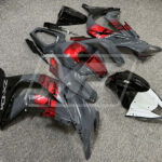 2011 - 2015 Kawasaki ZX10R Gloss Nardo Gray & Black Red White fairing set - ABS injection, custom painted by Monster Fairings