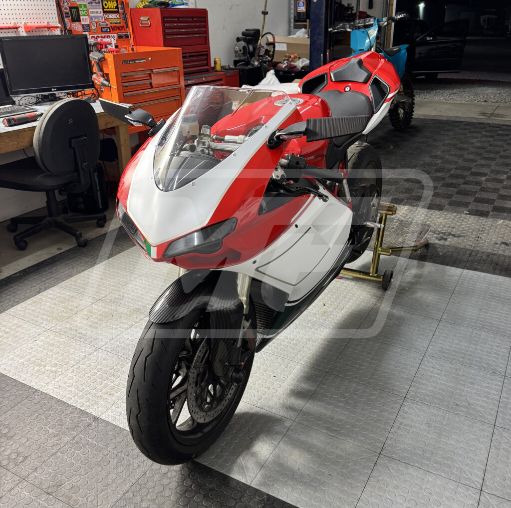 Matte White Black & Green Gloss Red Carbon Fiber Style ABS fairings for Ducati 848 1098 1198 2007 - 2012 - premium OEM fit kit by Monster Fairings