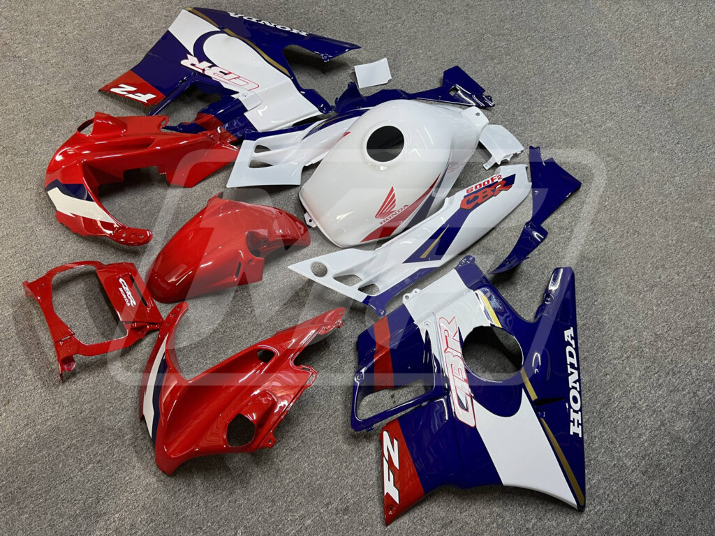 Gloss Red & White Blue ABS fairings for Honda CBR600F2 1991 - 1994 - premium OEM fit kit by Monster Fairings