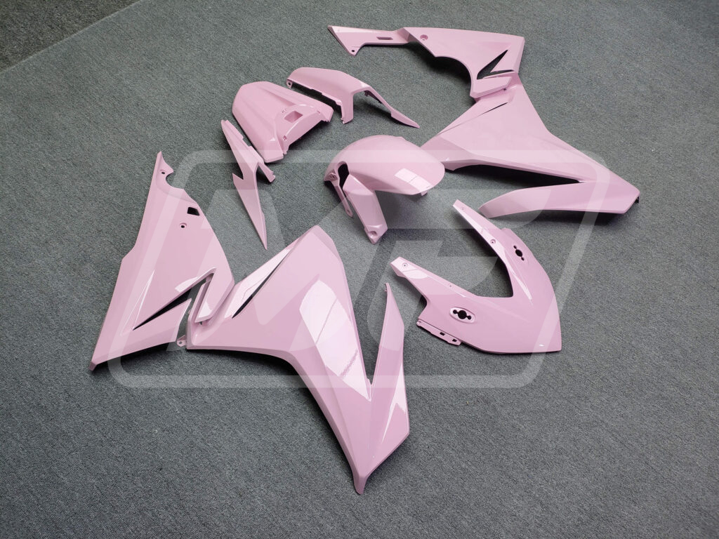 Honda CBR500R custom ABS fairings 2022 - 2023 in Gloss Baby Pink - durable replacement kit, Monster Fairings