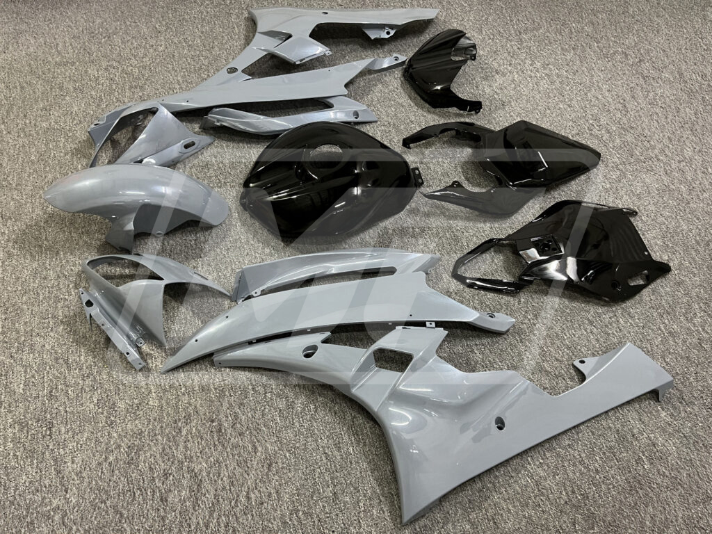 Gloss Nardo Gray & Black ABS fairings for Yamaha R6 2006 - 2007 - premium OEM fit kit by Monster Fairings