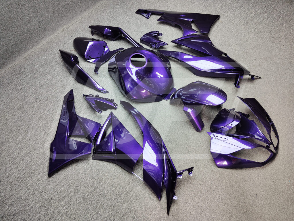 Kawasaki ZX6R custom ABS fairings 2009 - 2012 in Gloss Pearl Purple - durable replacement kit, Monster Fairings