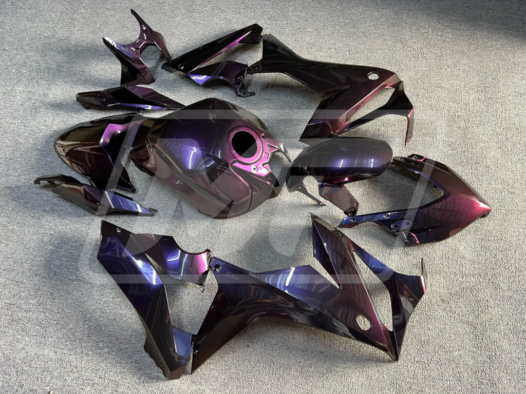 2021 - 2023 Honda CBR650R Gloss Purple & Blue Chameleon fairing set - ABS injection, custom painted by Monster Fairings