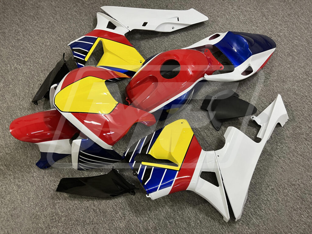 Gloss Red & White Blue Yellow ABS fairings for Honda CBR600RR 2005 - 2006 - premium OEM fit kit by Monster Fairings