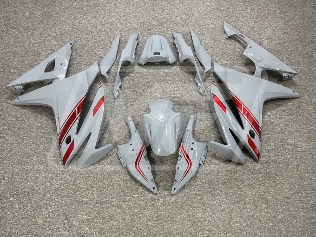 Honda CBR500R 2016 - 2018 Gloss Nardo Gray Candy Red ABS fairings - custom motorcycle bodywork kit by Monster Fairings
