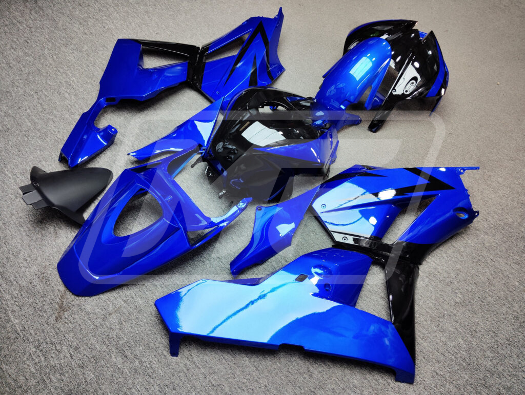2013 - 2025 Honda CBR600RR Gloss Deep Blue & Black fairing set - ABS injection, custom painted by Monster Fairings